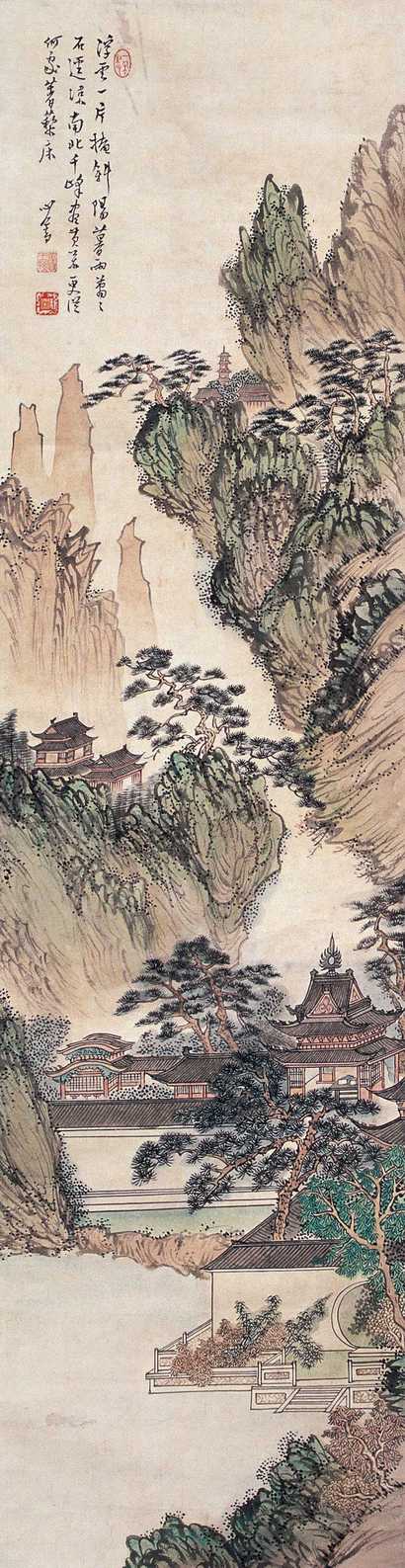 溥心畬 山水 立轴